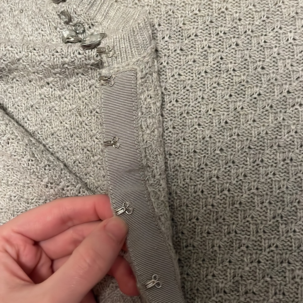 American Eagle Outfitters Gray Cardigan with Embellishments - Picture 5 of 6